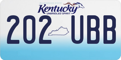 KY license plate 202UBB
