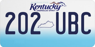 KY license plate 202UBC