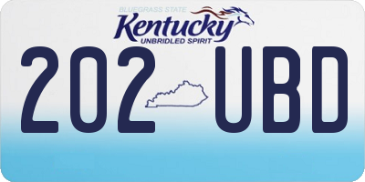 KY license plate 202UBD