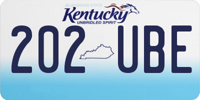 KY license plate 202UBE