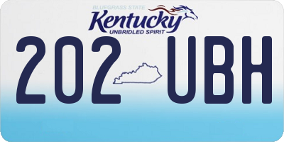 KY license plate 202UBH