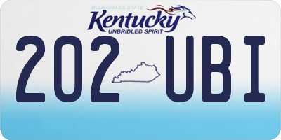 KY license plate 202UBI