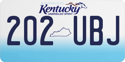 KY license plate 202UBJ