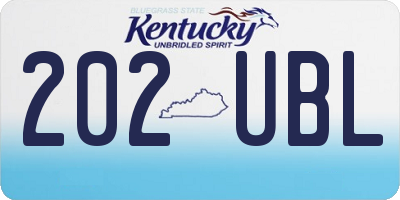 KY license plate 202UBL