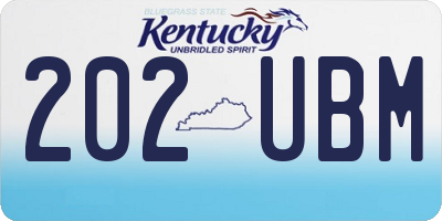 KY license plate 202UBM