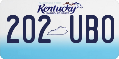 KY license plate 202UBO