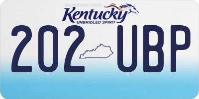 KY license plate 202UBP