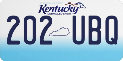 KY license plate 202UBQ
