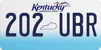 KY license plate 202UBR