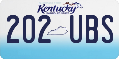 KY license plate 202UBS