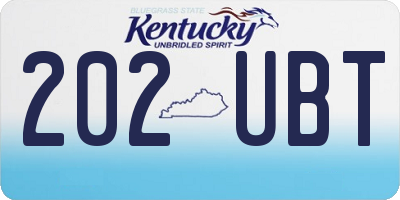 KY license plate 202UBT