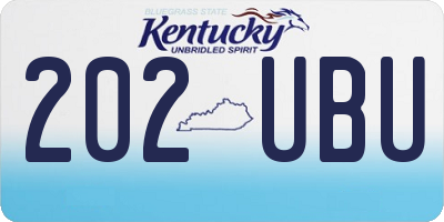 KY license plate 202UBU