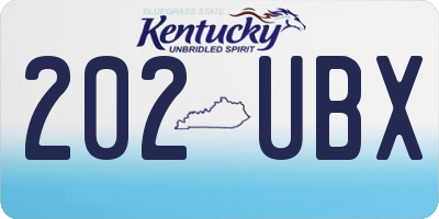 KY license plate 202UBX