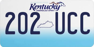 KY license plate 202UCC