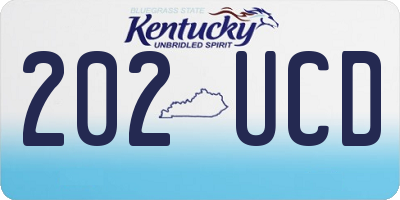 KY license plate 202UCD