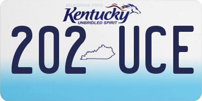 KY license plate 202UCE