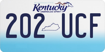 KY license plate 202UCF