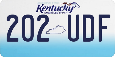 KY license plate 202UDF
