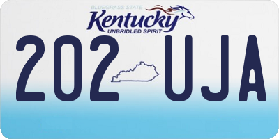 KY license plate 202UJA