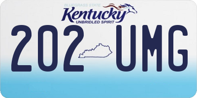 KY license plate 202UMG