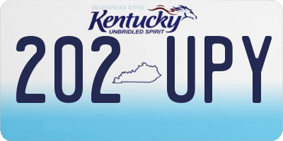 KY license plate 202UPY