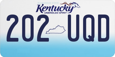 KY license plate 202UQD