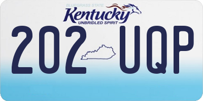 KY license plate 202UQP