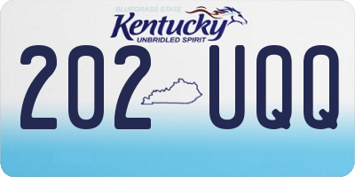 KY license plate 202UQQ
