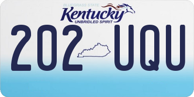 KY license plate 202UQU