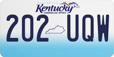 KY license plate 202UQW