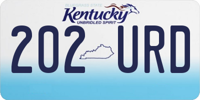 KY license plate 202URD