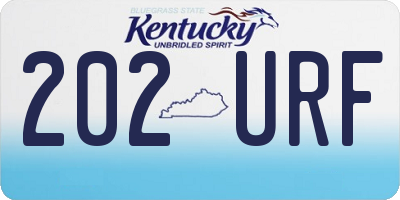 KY license plate 202URF