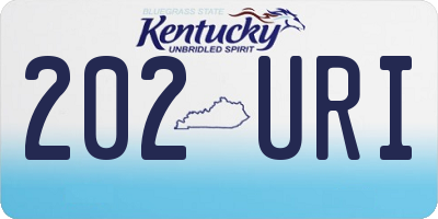 KY license plate 202URI