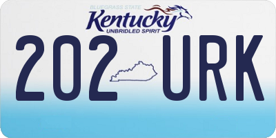KY license plate 202URK
