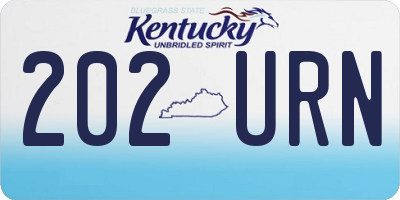 KY license plate 202URN