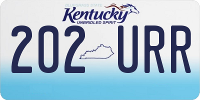 KY license plate 202URR