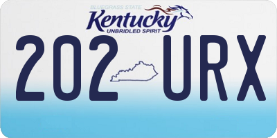 KY license plate 202URX