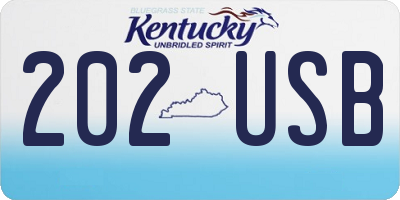 KY license plate 202USB