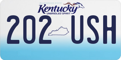 KY license plate 202USH