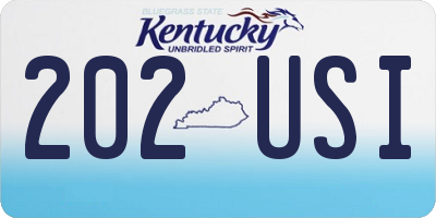 KY license plate 202USI