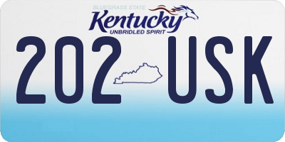 KY license plate 202USK