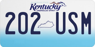 KY license plate 202USM