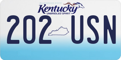 KY license plate 202USN