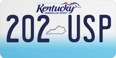 KY license plate 202USP