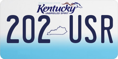 KY license plate 202USR