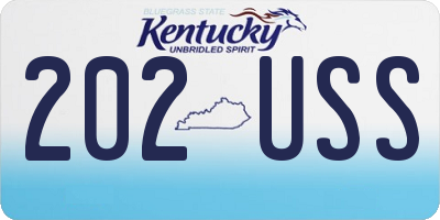 KY license plate 202USS