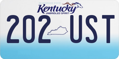 KY license plate 202UST