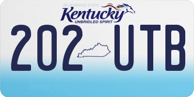 KY license plate 202UTB