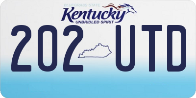 KY license plate 202UTD
