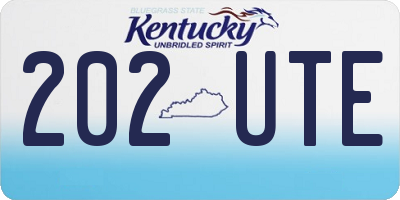 KY license plate 202UTE